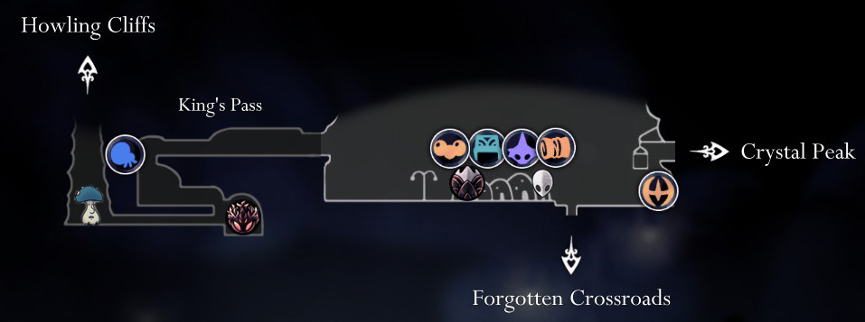 starter guide hollow knight map whole radiance all charms all bosses all items dream no more embrace the void long nail mark of pride 112% completion essence spirits dream nail warriors whispering root roots nailsmith pale ore resting ground forgotten crossrorads grubs grub grubfather grubhome ancient basin crystal peak colosseum of fools trial of the Conqueror mask shard shards fragment charms charm