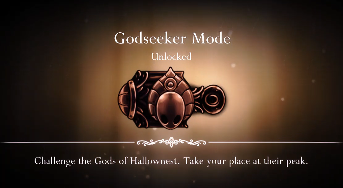 godhome godsseeker seeker seem home pantheon of the sage mode text hollow knight map whole radiance all charms all bosses all items dream no more embrace the void long nail mark of pride 112% completion essence spirits dream nail warriors whispering root roots nailsmith pale ore resting ground forgotten crossrorads grubs grub grubfather grubhome ancient basin crystal peak colosseum of fools trial of the Conqueror mask shard shards fragment charms charm
