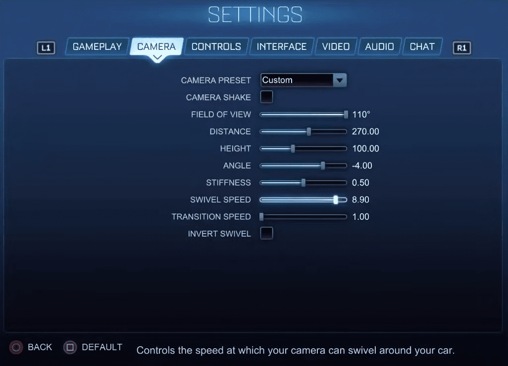 camera settings