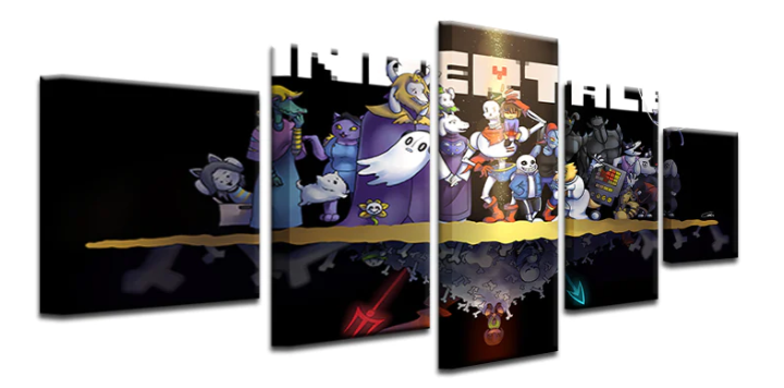 Undertale 5 Panel Canvas Print Wall Art