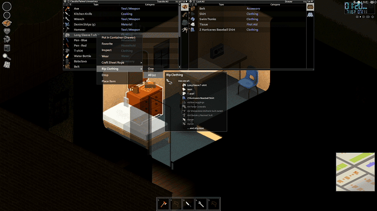 project zomboid repairing clothes