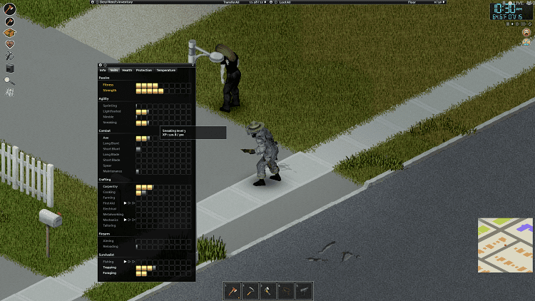 project zomboid sneaking