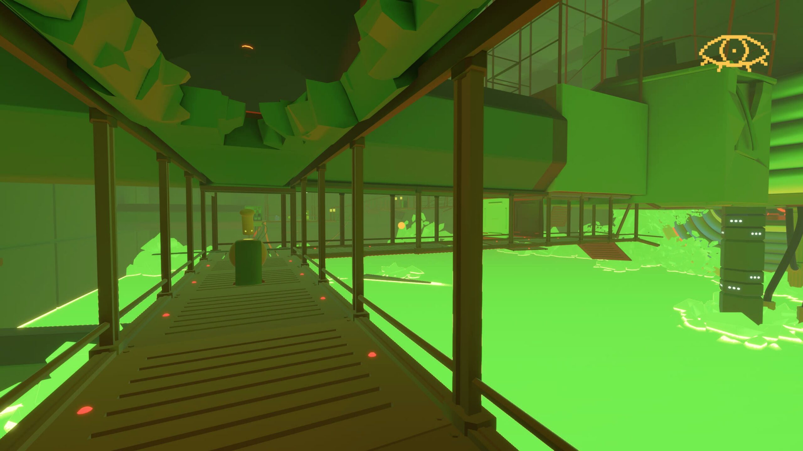 Backfirewall green hue area
