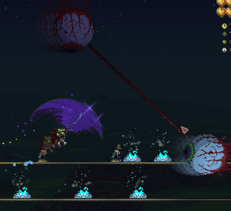 twins terraria melee