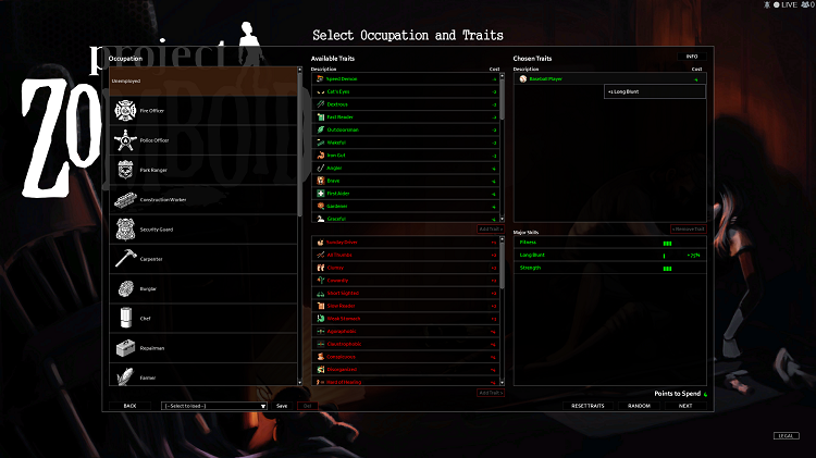 project zomboid the most useless positive traits