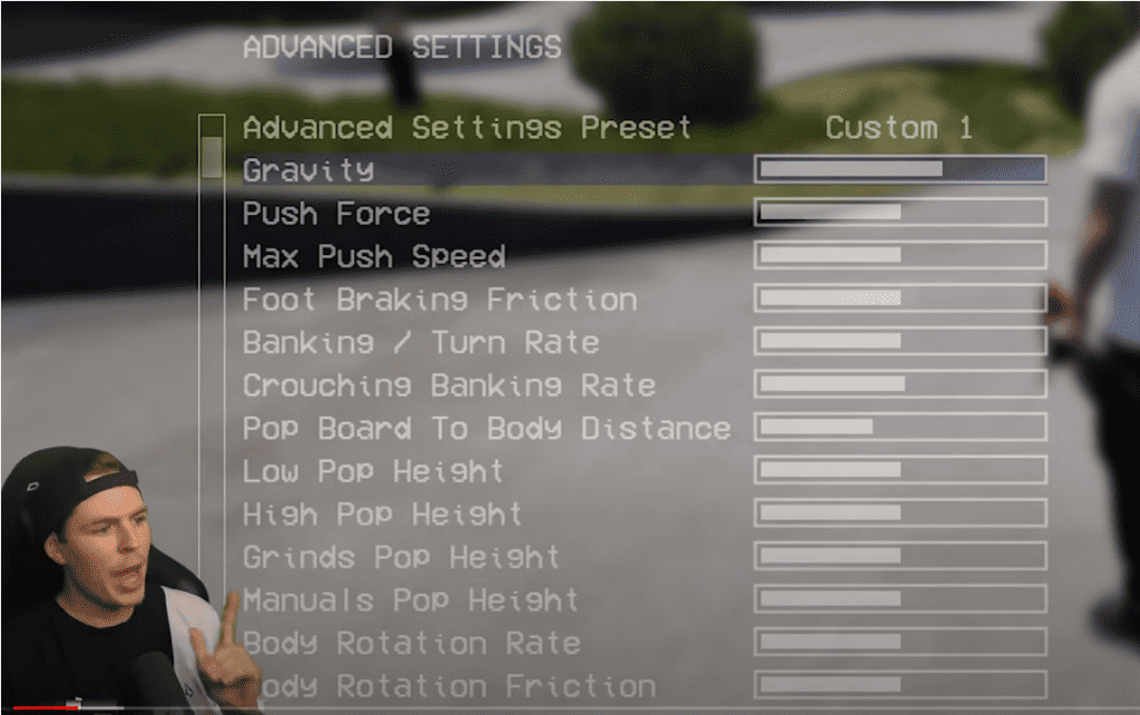 jl nightmare session skate settings