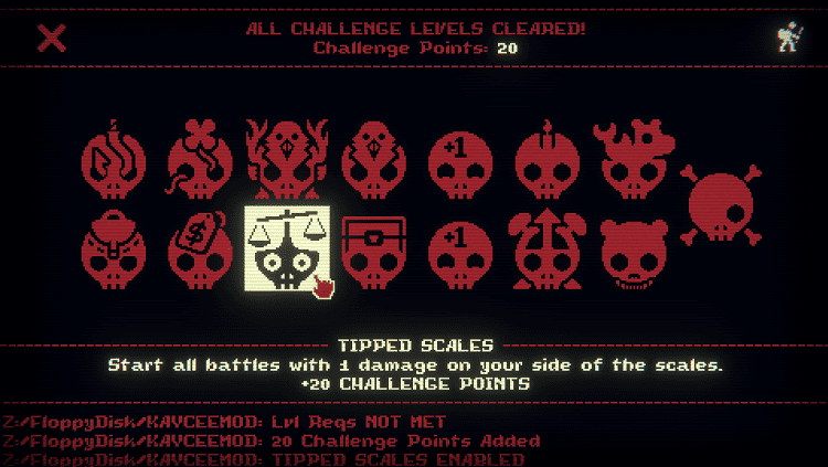 inscryption tipped scales - 20 points